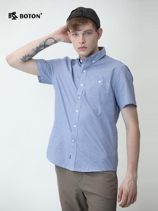 Boton_波顿夏季休闲短袖衬衫男士潮流条纹半袖职业装商务休闲上衣MS859220 商品图2