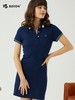 波顿夏季高级感女装短袖Polo连衣裙纯棉休闲系腰显瘦裙子LD232222 商品缩略图4
