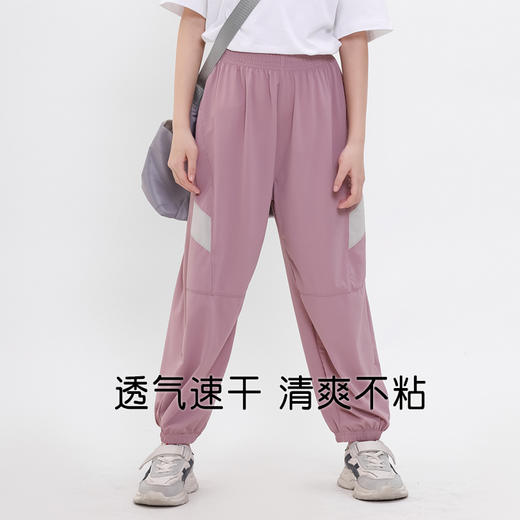 【吸湿速干，清爽透气】夏季儿童5色防蚊裤撞色拼接条速干凉感束腿运动裤 商品图0