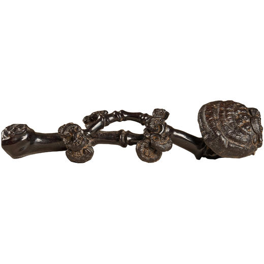 清 紫檀木雕灵芝如意 商品图5