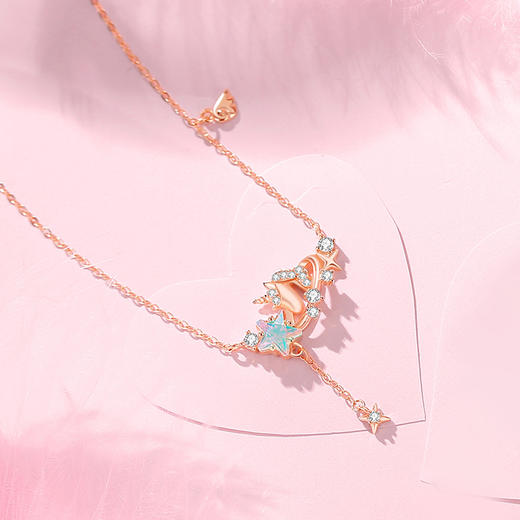 卡蒂罗/KADER 在逃公主系列 星河独角兽项链 925银经典彩锆五角星浪漫仙气设计流苏锁骨链 轻奢小众 闺蜜同款 商品图5