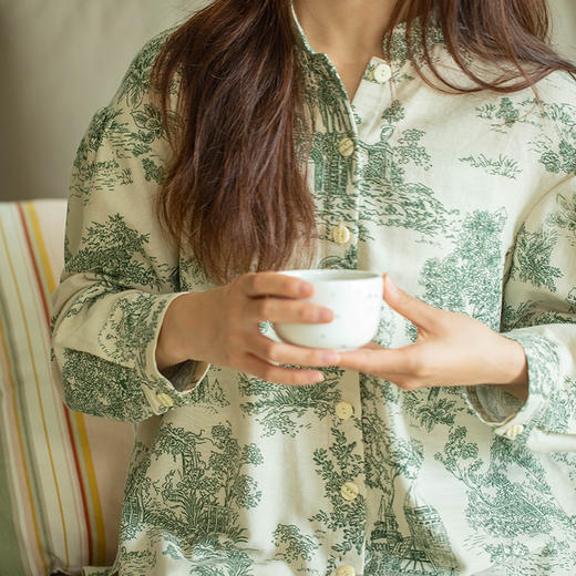 卢瓦尔河谷家居服睡衣女套装纯棉薄款复古风高级感夏季 商品图1