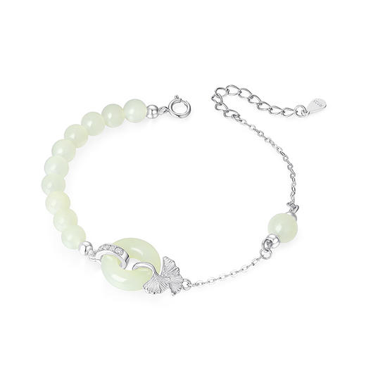 卡蒂罗/KADER 三生有幸系列 和其有杏平安扣手链 925银新中式国潮简约小众银杏叶手饰 古风穿搭配饰 女友礼物礼盒 商品图2