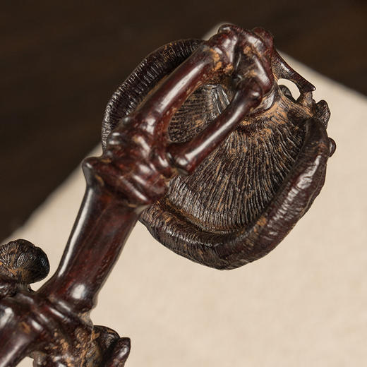 清 紫檀木雕灵芝如意 商品图3