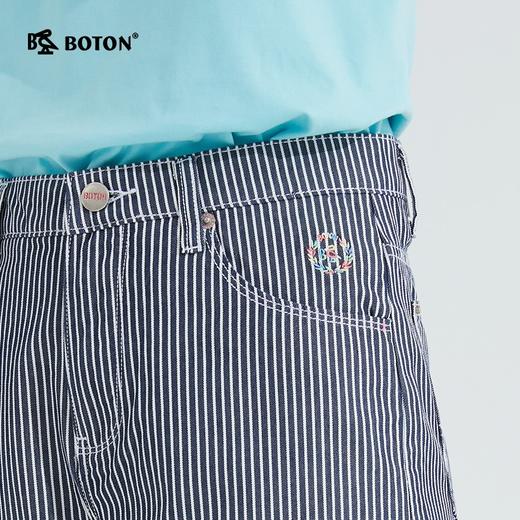 【第2件半价！尾货清仓不退换】波顿宽松版竖条纹休闲短裤女装外穿夏季时尚百搭显瘦纯棉中裤热裤LF612221 商品图2