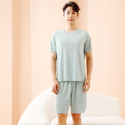 【慵懒惬意，自在生活，将舒适进行到底~】网红宽松女士 情侣睡衣 冰丝两件套 休闲家居服 夏季睡衣 情侣装-QQ 商品图10