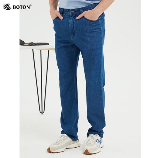 波顿夏季宽松直筒牛仔裤男士高端薄款莱卡长裤子ME815222 商品图1