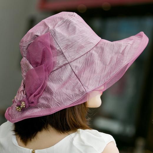 夏天花卉大沿遮阳沙滩帽折叠太阳帽户外出游 商品图2