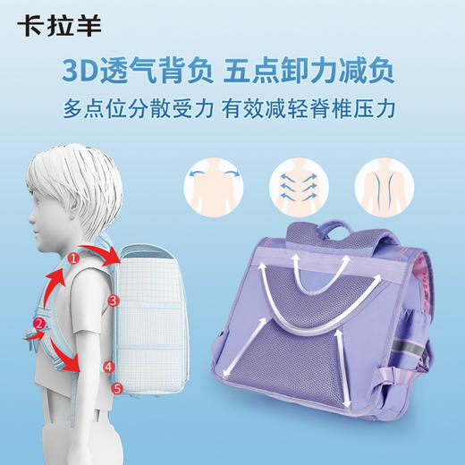 卡拉羊1-3-6年级18/20L减负防下坠立体方包 太空舱 CX2134+CX2569 商品图6