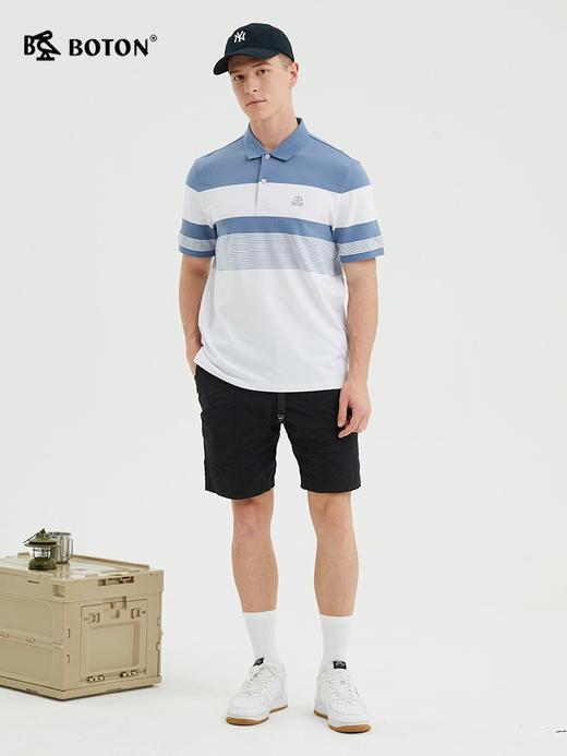 波顿夏季短袖条纹polo衫男士潮牌翻领拼色高端大码保罗t恤MT895222 商品图1