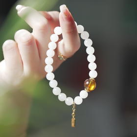 故宫文创官方承制   宫和御守（宫和宝珈）系列手串  白玉珠/黑曜石