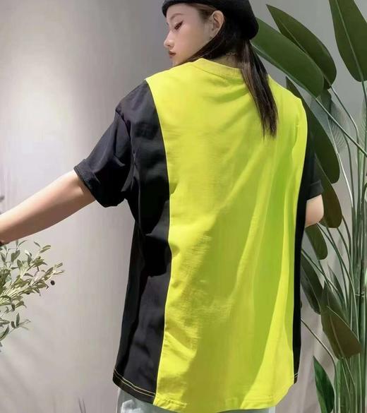 2-15GD圆领分割拼色短袖针织T恤40515（绿） 夏季 142150040321 商品图3