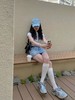 分镜头集成店LOOSINGWHITE春夏新品钉珠牛仔裙裤 商品缩略图1