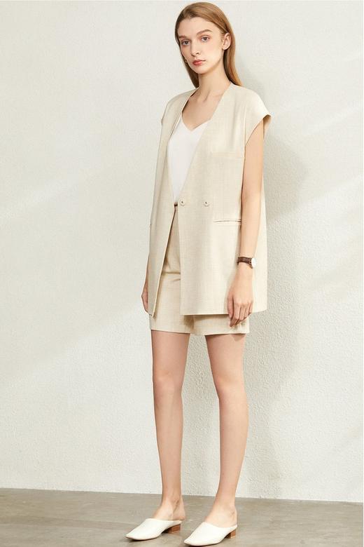 AMII/艾米 V领配腰带马甲休闲短裤套装 12512 商品图1