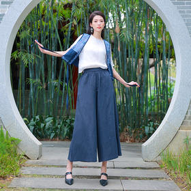 无疆之蓝阔腿裤 | 现货加急发 |棉麻质感舒适透气