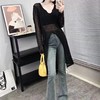 新款夏【V领镂空针织衫上衣】开叉长款防晒罩衫 叠穿的层次感温柔又气质 商品缩略图2