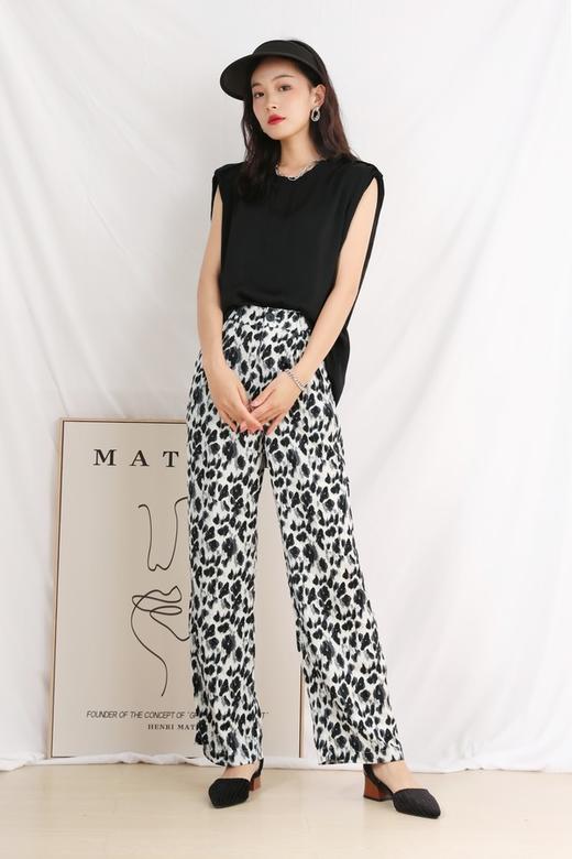 Kai & Kiera 时尚洋气高腰垂感豹纹裤 13156 商品图1