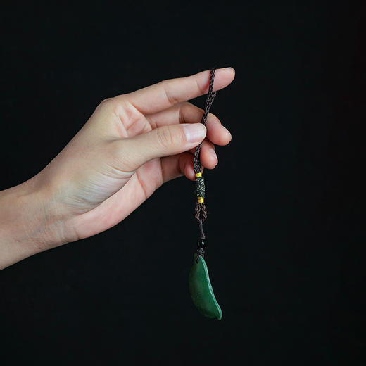 王斌杰紫砂精品扁豆挂饰宜兴紫砂文玩手把件茶桌摆件茶玩可养精美雕塑配饰 商品图3