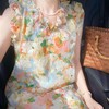 甜美小清新【彩色印花木耳边连衣裙】夏季超仙气质宽松度假风短裙子  商品缩略图5