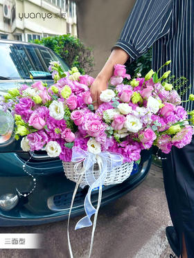 【高贵 优雅 神秘】紫色玫瑰混搭手提花篮