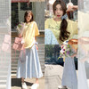 <曾小咸推荐>【甜甜软糖】黄色印花字母短袖T恤+半裙 商品缩略图0