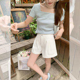 <曾小咸推荐>【出挑日常】三色方领T恤