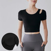 【限时秒】YOGACODE【火树银花系列】2024 罗纹运动上衣半固定胸垫健身服短袖T恤DST865 商品缩略图2