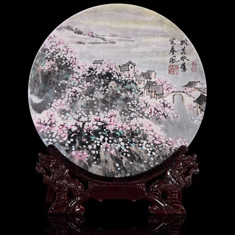 漫山春花精工骨瓷盘