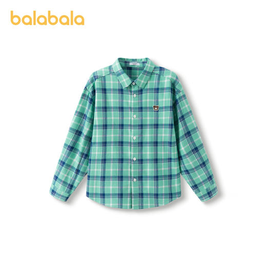 巴拉巴拉儿童衬衫男童衬衣长袖翻领新款春秋装复古格子亲子装 商品图4