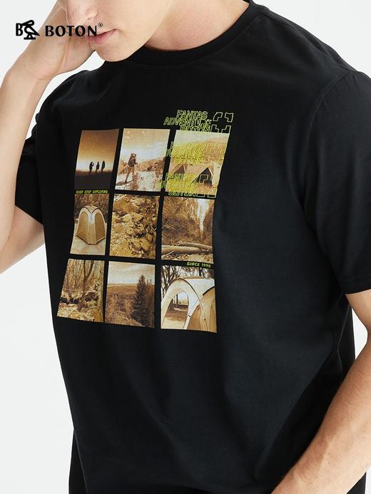 【男女同款】波顿短袖t恤黑色潮流体恤衫夏季印花百搭显瘦上衣MT905222 商品图3