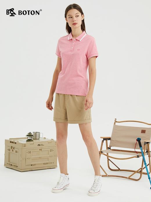 波顿夏季修身纯色保罗Polo衫女翻领短袖t恤高级感气质上衣LT270222 商品图5