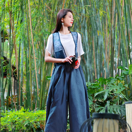 无疆之蓝阔腿裤 | 现货加急发 |棉麻质感舒适透气 商品图2