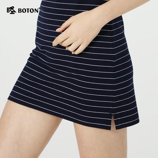 波顿polo修身微弹力条纹显瘦连衣裙女LD209219 商品图3