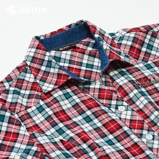 【第2件半价！尾货清仓不退换】波顿红色短袖衬衫吸汗透气纯棉LS702 商品图2