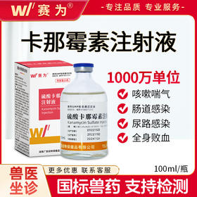 赛为硫酸卡那霉素注射液兽用猪牛羊咳喘消炎康抗过敏呼吸道感染