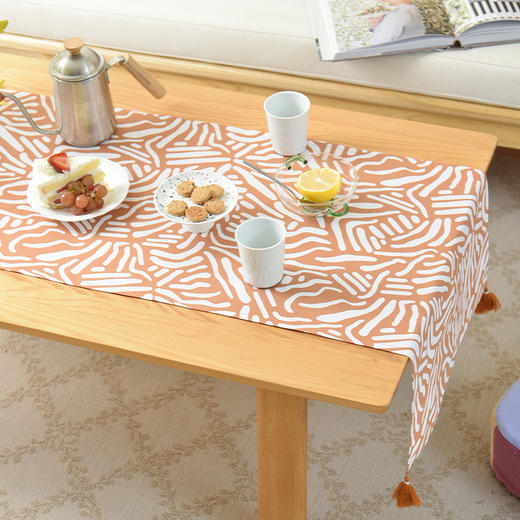 北欧线条系列茶旗轻奢高端桌旗茶几田园复古 商品图2