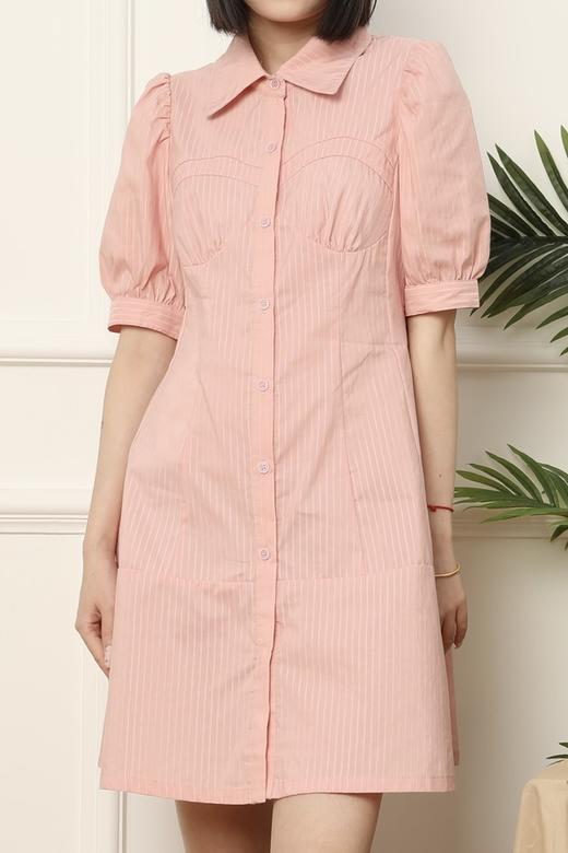 Stay2Weeks 翻领粉色条纹衬衣式连衣裙 16186 商品图3