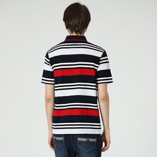 波顿夏季男装红白条纹polo衫设计感小众个性潮流短袖t恤MT621219 商品图2