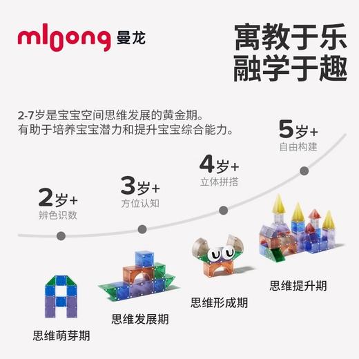 曼龙儿童益智磁力方块积木立体几何大颗粒玩具男女孩百变生日礼物 商品图3