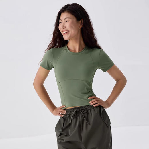 【限时秒】YOGACODE【火树银花系列】 运动T恤夏季收腰裸感健身上衣女DST800 商品图2