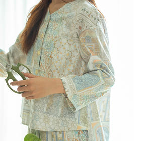 蒙特堡的城墙家居服睡衣女套装纯棉薄款复古风高级感夏季