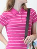 波顿夏季气质短袖Polo领条纹连衣裙女士大码粉色裙子LD219220 商品缩略图2