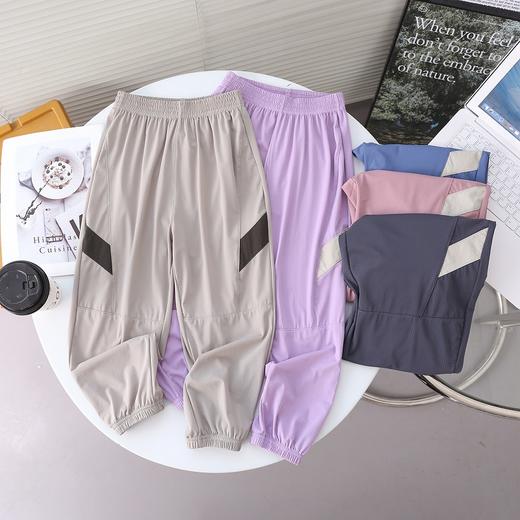 【吸湿速干，清爽透气】夏季儿童5色防蚊裤撞色拼接条速干凉感束腿运动裤 商品图2