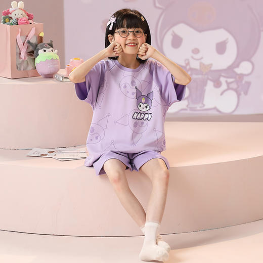 【29.9/套】儿童款睡衣女童睡裙卡通公主风宝宝短袖短裤套装宽松中大童男女童家居服聚 商品图2