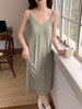【GZ】无忧购简约少女居家舒适莫代尔带胸垫纯色吊带睡裙93701 商品缩略图7