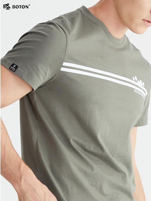 波顿男士短袖t恤圆领宽松印花半袖纯棉夏季潮流百搭休闲上衣MT900222 商品图5