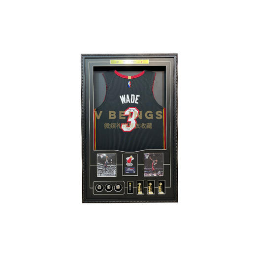 收藏系列 韦德 热火队3号黑色 亲笔签名球衣 商品图0