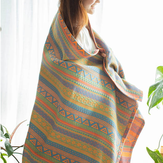 波西米亚盖毯沙发盖巾棉纱夏季家用午睡空调被 商品图3