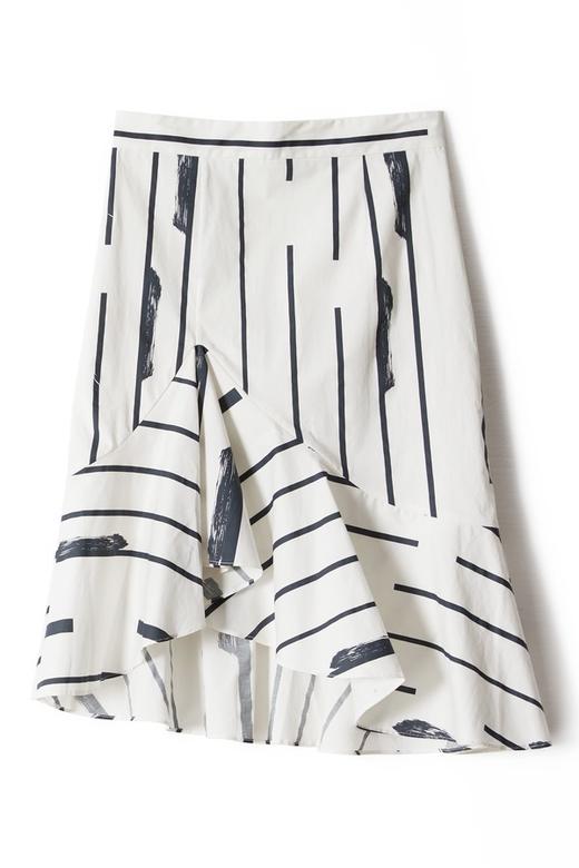 TONGRI曈日 笔触印花不规则荷叶摆半裙 5152 商品图3