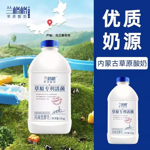 【单瓶】兰格格草原活菌酸奶1kg/瓶，保质期15天(含)-30天(含) 商品图1